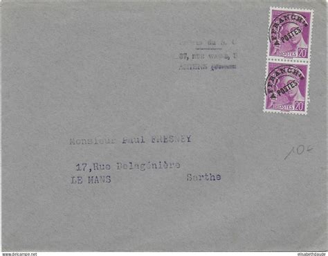 1938 42 Mercure MERCURE PREOBLITERES Sur ENVELOPPE De AMIENS SOMME