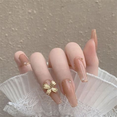 Pcs Luxury Decorate Nude Press On Nails Full Diamond Long Ballet Fake