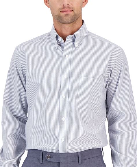 Club Room Mens Regular Fit University Stripe Dress Shirt Created For