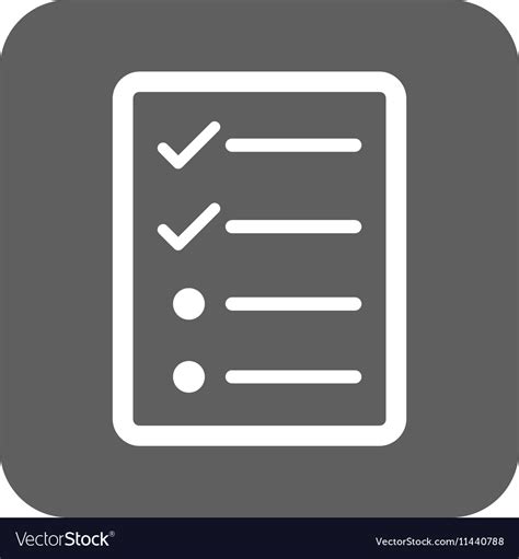 Checklist Page Flat Squared Icon Royalty Free Vector Image