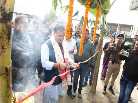 Assam Cm Sarma Inaugurates Lays Foundation Stone Of Projects Worth Rs