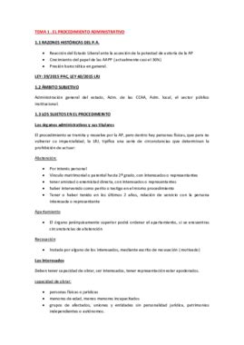 RESUMEN TEMA 1 El Procedimeinto Administrativo Pdf