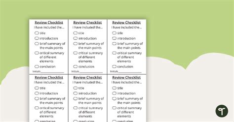 Writing Checklists Various Genres Teach Starter