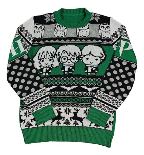 Suéter Navideño Harry Potter Ugly Sweater Verde Hombre Mujer Meses