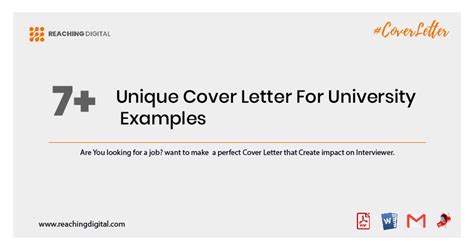 7 Unique Cover Letter For University Examples Reaching Digital