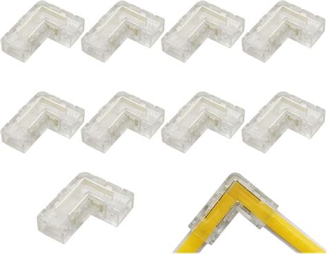 Masterwon L Shape 2 Pin COB LED Light Strip Connectors 5mm Width Right