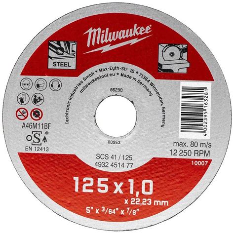 Tarcza do cięcia metalu 125 x 1mm Milwaukee serii Contractor 1 szt