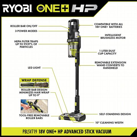 18v One Hp Advanced Stick Vacuum Kit Ryobi Tools