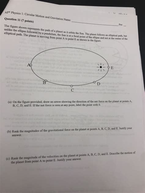 Solved Ap Physics 1 Circular Motion And Gravitation Name