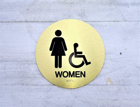 Ada Women Restroom Sign Compliant Bathroom Signs Tactile Braille Signs Braille Sign And Ada