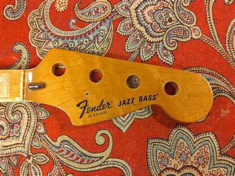 Vintage 1977 Fender Jazz Bass Neck Maple Block Bound 3 Bolt Reverb