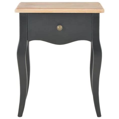 Akozon Table De Chevet Noir Et Marron X X Cm Bois De Pin Massif