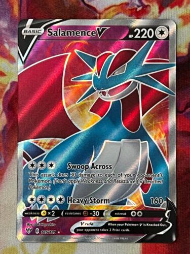 Pokemon Salamence V 185 189 Ultra Rare Full Art Sword Shield Darkness