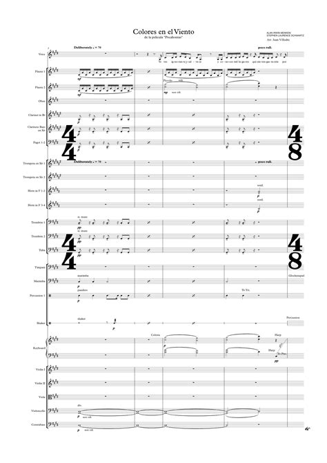 Colors Of The Wind Arr Juan Villodre By Vanessa Williams Sheet Music For Full Orchestra At