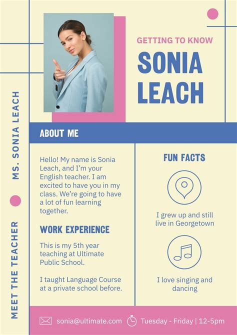 Creative Teacher Profile Piktochart