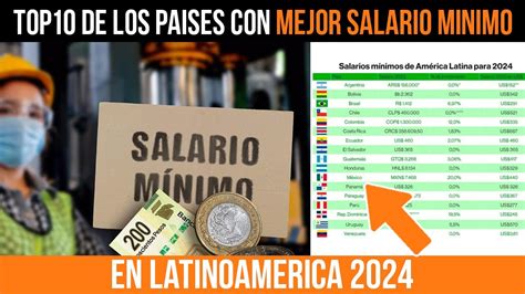 TOP 10 DE LOS PAISES CON MEJOR SALARIO MINIMO EN LATINOAMERICA 2024