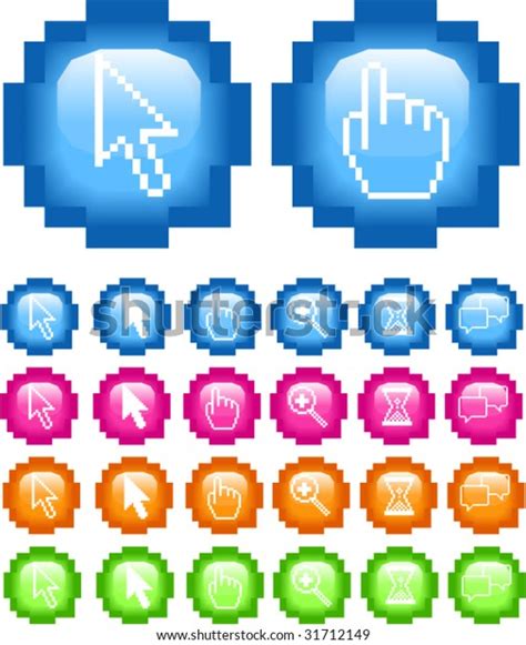 Pixel Icon Buttons Vector Illustrations Stock Vector (Royalty Free) 31712149 | Shutterstock