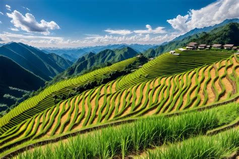 Premium Photo | Terraces rice fields on mountain