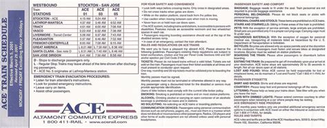 ACE Altamont Commuter Express Timetable March 5 2001 Flickr