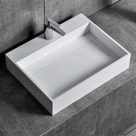 Solid Surface Acrylic Resin Stone Sink Bathroom Vanity Wash Basin