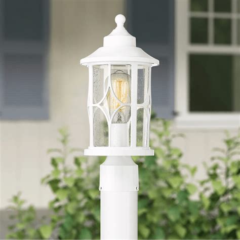 White Modern Lamp Post Outdoor Lighting Farmhouse Exterior Pole Light For Patio Courtyard Die