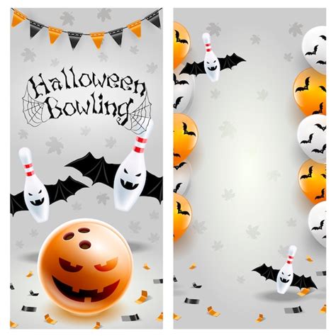 Premium Vector Halloween Bowling Flyer Template