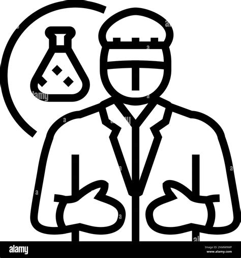 Chemical Engineer Technology Line Icon Vector Illustration Stock Vector