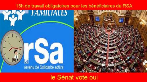 H De Travail Obligatoires Pour Les B N Ficiaires Du Rsa Le S Nat