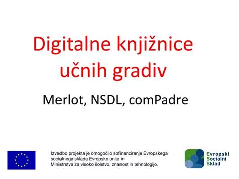 PPT Digitalne knjižnice učnih gradiv PowerPoint Presentation free