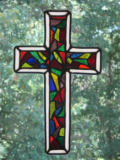 Majestic Mosaic Cross Powerful Handmade With Love Mosaic Crosses Fused Glass Art Stain