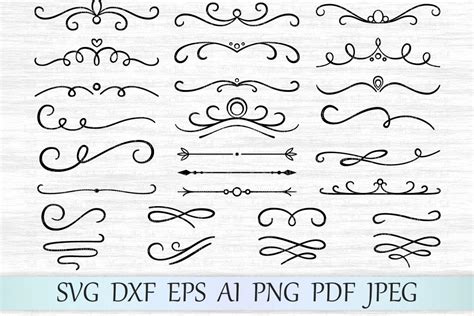 Divider svg, Flourish svg, Swirl svg, Scroll svg, Wedding (80648) | SVGs | Design Bundles