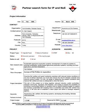 Fillable Online Eurosfaire Prd T B Tak Partner Search Form For Ip And