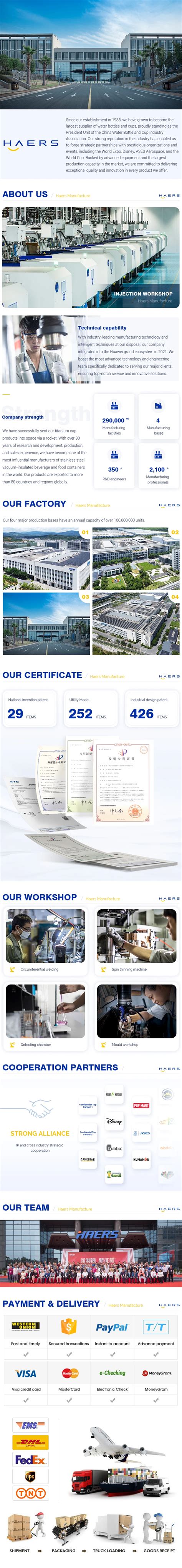 Haers Bpa Free Hot Selling Double Walled Vacuum Flask Stainless Steel