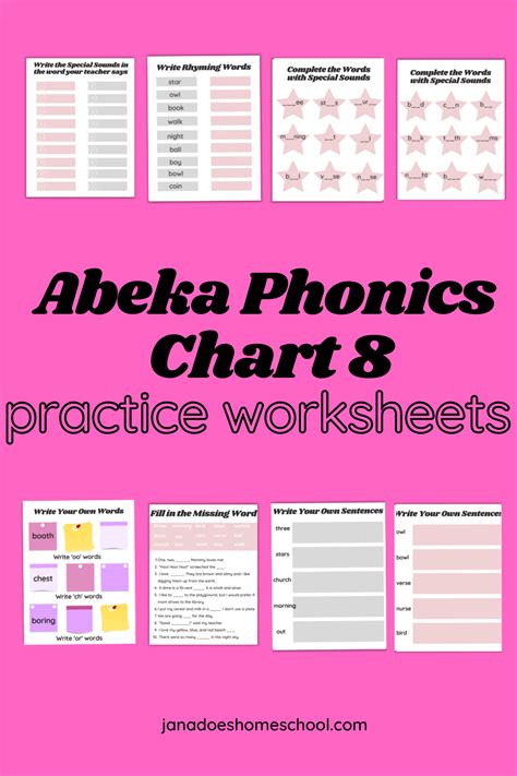 Abeka Phonics Chart 8 Spelling Practice Worksheets Phonics Chart