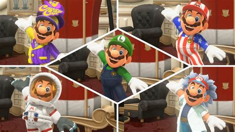 Super Mario Odyssey All Costumes And Hats Youtube