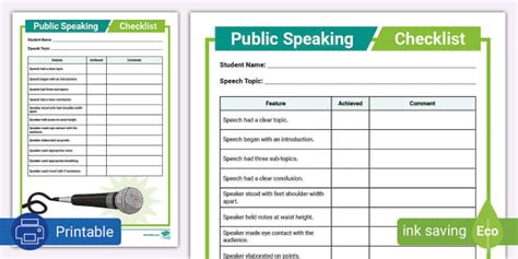 Public Speaking Checklist English Twinkl South Africa