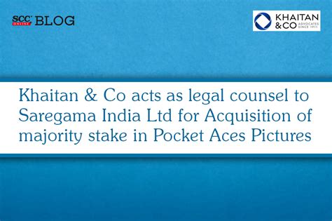 Khaitan Co Acts As Legal Counsel To Saregama India Ltd For