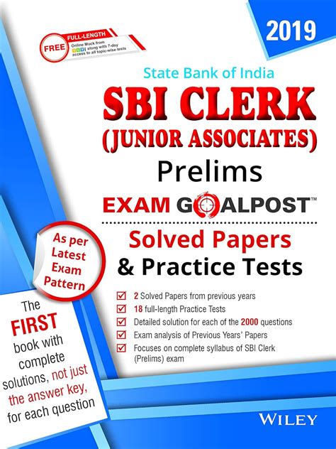 Buy Wiley S State Bank Of India Sbi Clerk Junior Associates Prelims