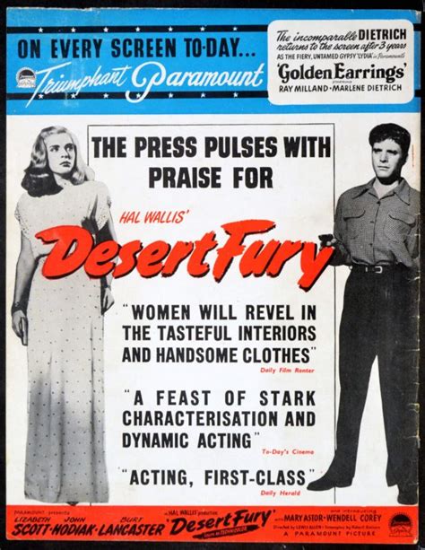 Desert Fury Rare Film Posters