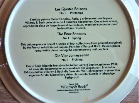 Villeroy Boch Collection Plate Naif Four Seasons Spring Plate Wall