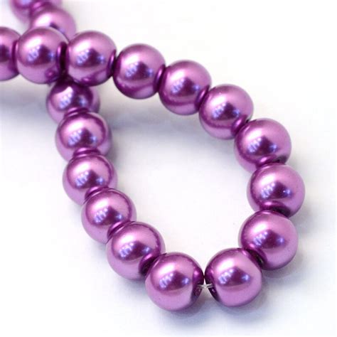 4mm Purple Violet Glass Pearl Imitation Round Beads 32 Inch Etsy