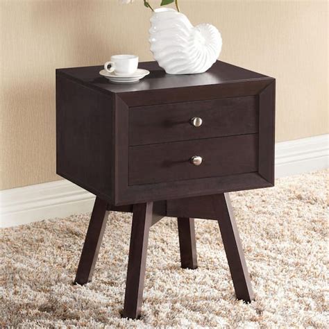 Baxton Studio Morgan 2 Drawer Dark Brown Nightstand 28862 4358 Hd The