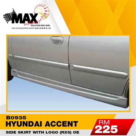 B Hyundai Accent Side Skirt Bodykit Without Paint With Logo Rxs Oe