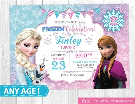 Frozen Birthday Invitation Printable Frozen Invitation