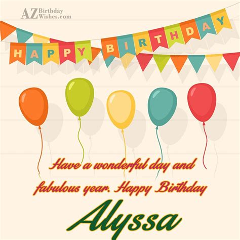 Happy Birthday Alyssa - AZBirthdayWishes.com