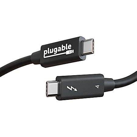 Plugable Thunderbolt 4 Cable Thunderbolt Certified 1M3.3ft 100W ...