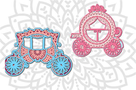 3d Princess Carriage Svg Mandala 5 Layer Graphic By Sintegra · Creative