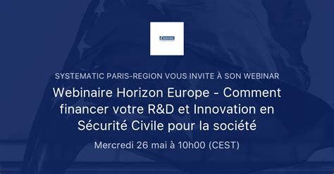 Webinaire Horizon Europe Comment Financer Votre Randd Et Innovation En