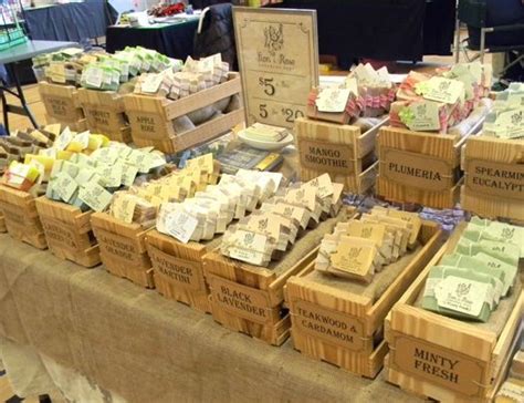 Soap Display Looks Great Set On Top Of Wooden Crates With The Scent