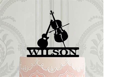 Musician Wedding Cake Topper Personalised Cake Topper Cello Guitar